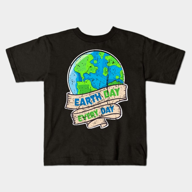 Earth Day Everyday Climate Vote Typographie Illustration Gift Kids T-Shirt by jodotodesign